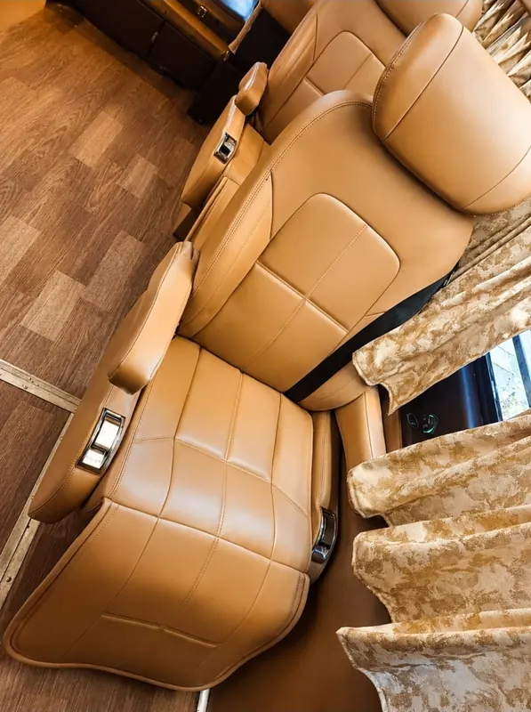 Luxury recliner upholstery and wooden flooring